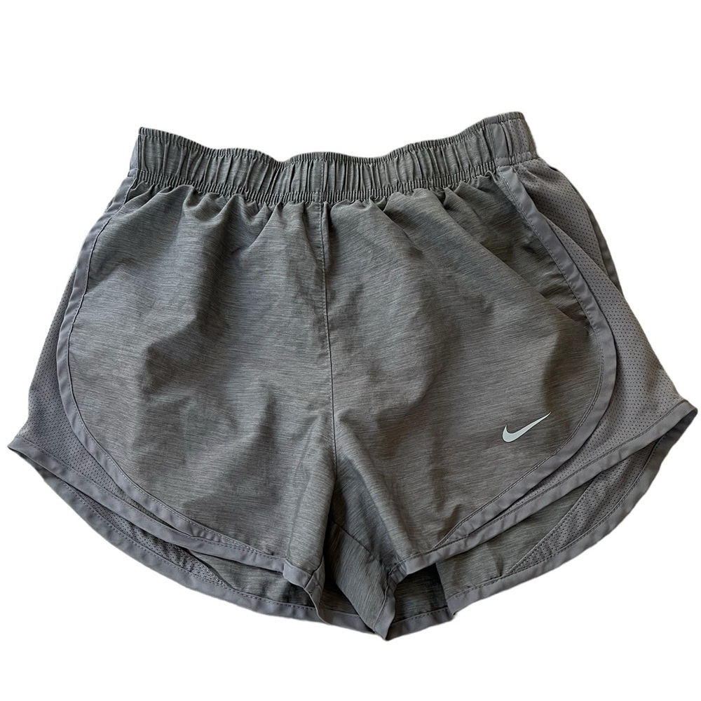 Nike | Gray elastic waist drawstring short running shorts size extra sma…